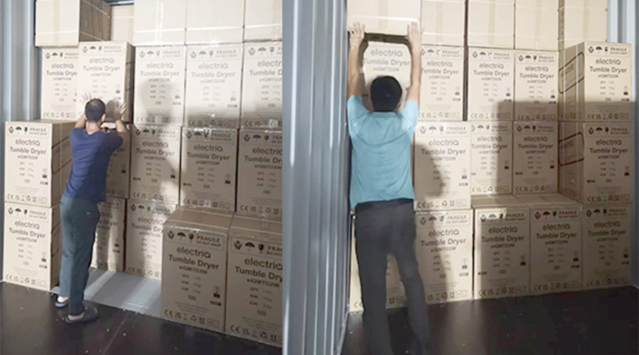 講效率！快速完成英國客戶Electriq衣物烘干機(jī)裝柜出貨任務(wù)