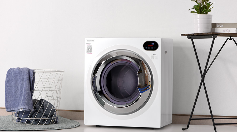 自然晾曬過的衣物灰塵多，家用衣物烘干機烘衣更干凈！