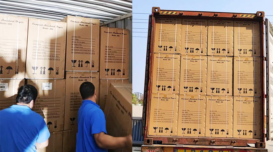 客戶Equator滾筒衣服烘干機(jī)快速裝柜完畢  蓄勢待發(fā)！