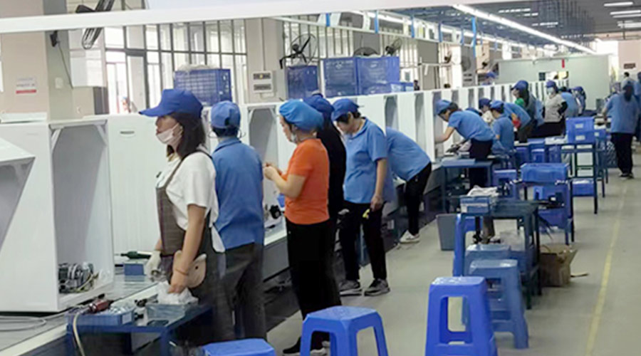 生產(chǎn)實(shí)況！金環(huán)電器開展客戶TCL滾筒衣服烘干機(jī)生產(chǎn)